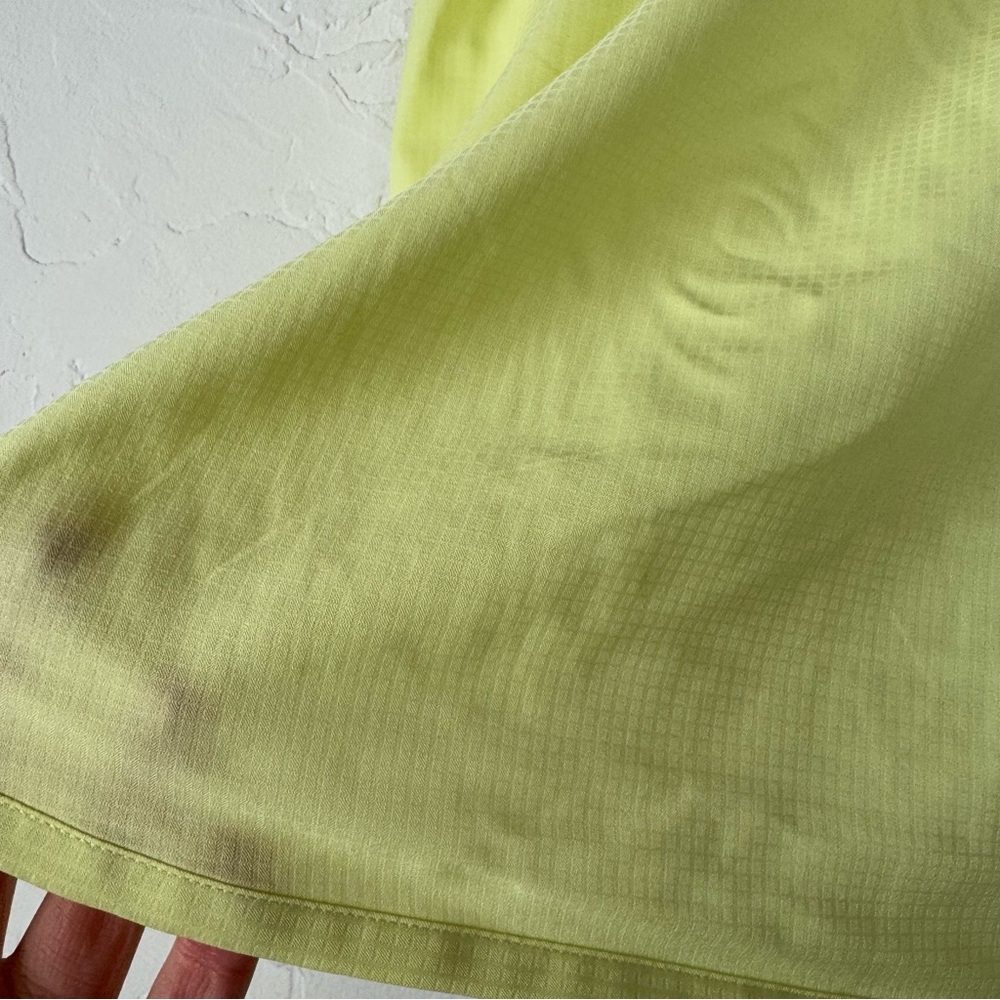 Prana Skirt Skort Peak to Pavement Lime Squeeze Solid Yellow Green Pull On Knit - Picture 6 of 10